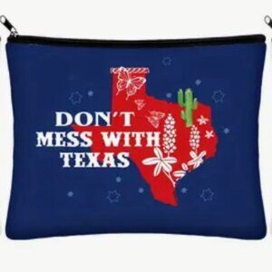 DONT MESS WITH TEXAS THEMED COSMETIC ZIPPER POUCH BAG